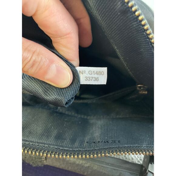 COACH 33736 MEDIUM SIZE GOLD, BLACK LEATHER METALIC HANDBAG - Picture 12 of 12